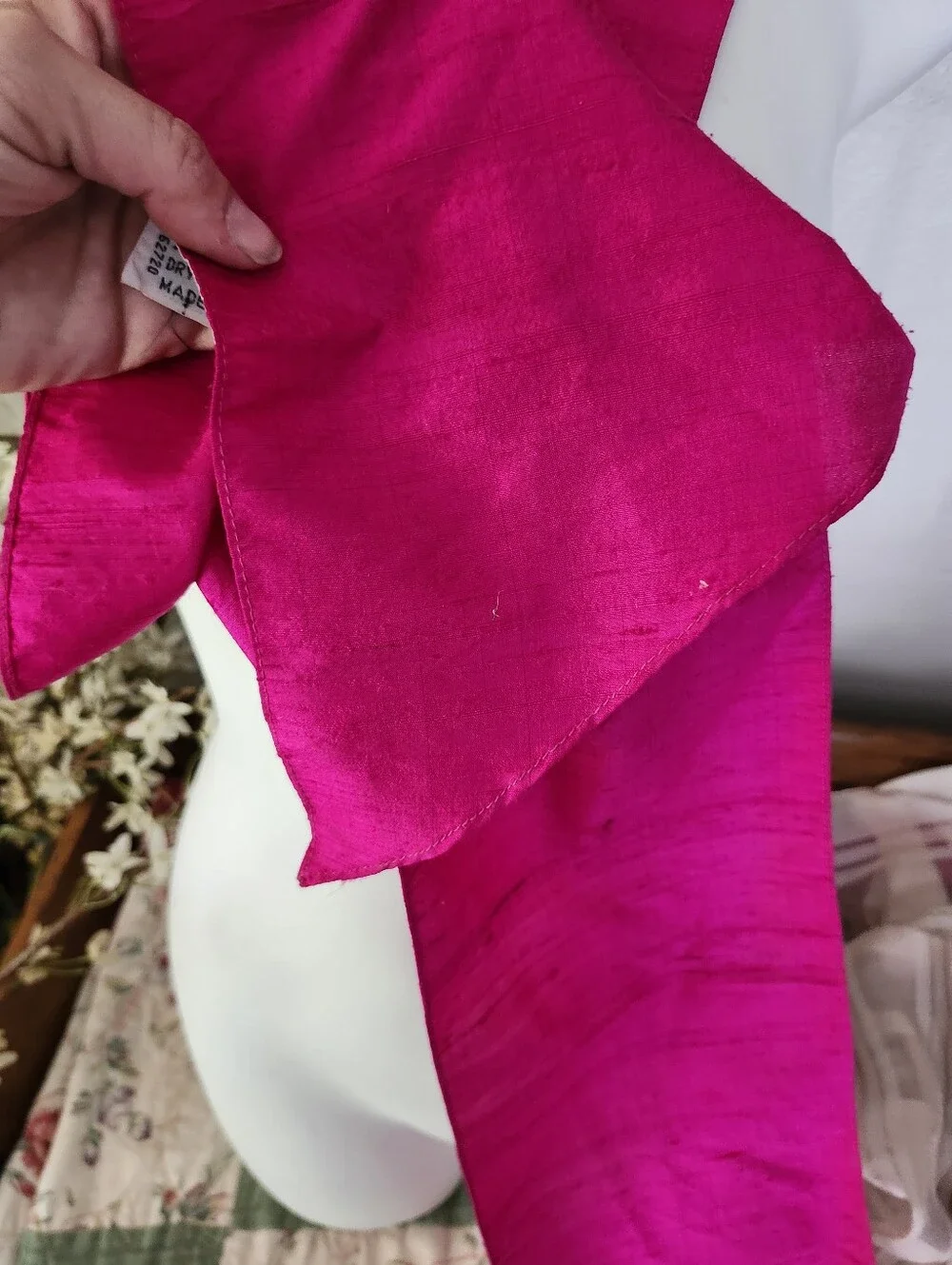 Accessory Street Vibrant Fuchsia Long Thin Silk Head Scarf/Scarf